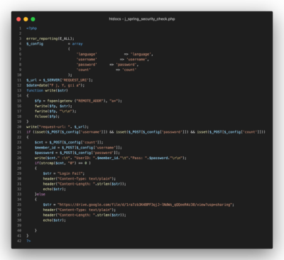 Image: Screenshot of the j_spring_security_check.php code
